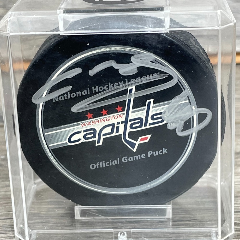 Semyon Varlamov Autographed Puck 2009 Stanley Cup Playoffs Game Puck Capitals